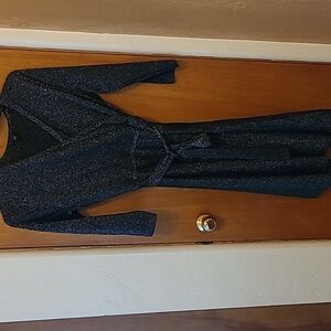 A black sparkly cocktail dress